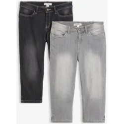 bonprix Capri-Jeans, 2er-Packgrau 50Damen