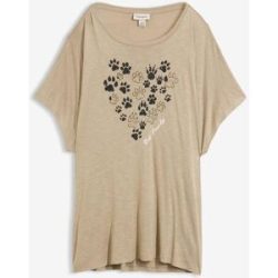 bonprix T-Shirt Oversize-Passform, Kurzarm, mit dekorativem Druck, aus Viskose
