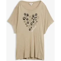 bonprix T-Shirt Oversize-Passform, Kurzarm, mit dekorativem Druck, aus Viskose