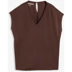 bonprix Shirt aus Viskose Piquébraun 36Damen
