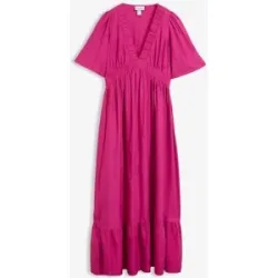 bonprix Maxi-Stufenkleid aus fließender Viskosepink 48Damen