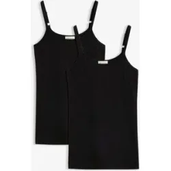 bonprix Shirttop Packung, 2 Slim fit, ohne Ärmel, langer Schnitt, aus Baumwolle mit Elasthan
