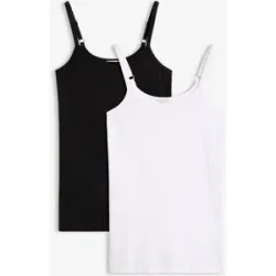 bonprix Shirttop Packung, 2 Slim fit, ohne Ärmel, langer Schnitt, aus Baumwolle mit Elasthan