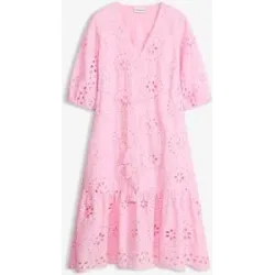 bonprix Midikleid aus reiner Baumwolle mit Lochstickereirosa 42Damen