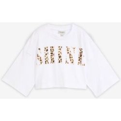 bonprix Kurzes T-Shirt aus reiner Bio-Baumwolleweiß 44Damen