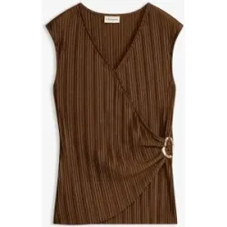 bonprix Shirt aus strukturiertem Plisseebraun 52Damen