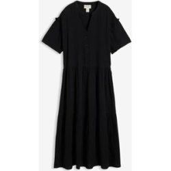 bonprix Midikleid aus weichem Musselinschwarz 36Damen