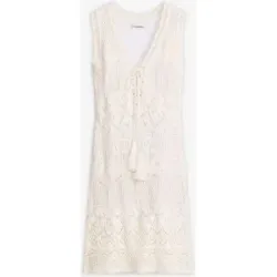 bonprix Strickkleid aus Baumwoll-Mixweiß 40Damen