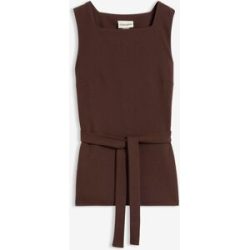 bonprix Top aus Piqué mit Bindebandbraun 52Damen