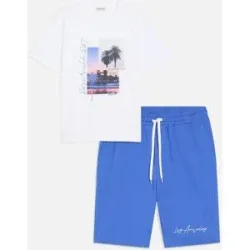 bonprix T-Shirt und Sweatbermuda (2-tlg.Set)weiß 68Herren