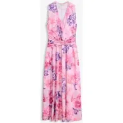 bonprix Maxikleid aus feinem Jersey mit Accessoir-Detailrosa 36Damen