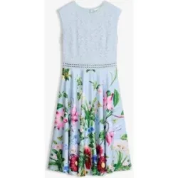 bonprix Midikleid mit Spitzeblau 44Damen
