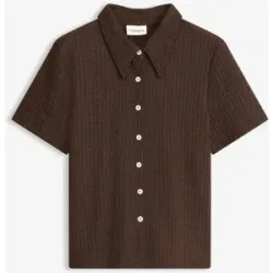 bonprix Shirtbluse mit Strukturbraun 40Damen