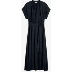 bonprix Hemdblusenkleid aus fließender Viskoseschwarz 44Damen