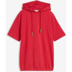 bonprix Kurzarm-Hoodie aus Baumwollmixrot 40Damen