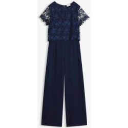 bonprix Jumpsuit mit kurzem Arm, figurumspielende Passform, weites Bein