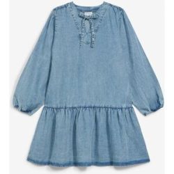 bonprix Lockeres Midikleid mit Leinenblau 48Damen