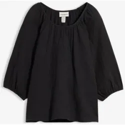 bonprix Musselin-Tunika aus reiner Baumwolleschwarz 36Damen