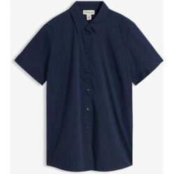 bonprix Stretch-Kurzarmbluse aus Baumwoll-Mixblau 38Damen
