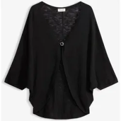 bonprix Feinstrickjacke aus reiner Baumwolleschwarz 36Damen
