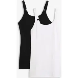 bonprix Longtop mit reiner Bio-Baumwolle (2er Pack)weiß 36Damen
