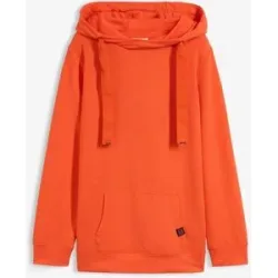 bonprix Kapuzensweatshirt, bequeme Passform, bedrucktes Bindeband, mit Kängurutasche