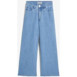 bonprix Wide-Leg-Jeans, High Waist, croppedblau 50Damen