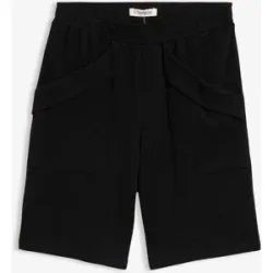 bonprix Jersey-Bermuda aus reiner Bio-Baumwolle in Waffel-Optikschwarz 44Damen