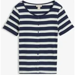 bonprix Ripp-Shirt aus Bio-Baumwolleblau 44Damen