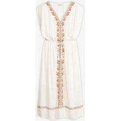 bonprix Boho-Midikleid aus fließender Viskoseweiß 50Damen