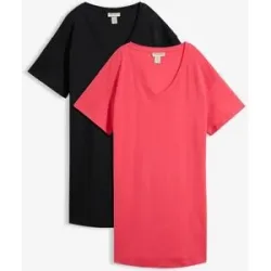 bonprix Oversize-Kleid mit aus reiner Baumwolle (2er Pack)pink 56Damen