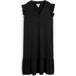 bonprix Jerseykleid mit Volantschwarz 36Damen