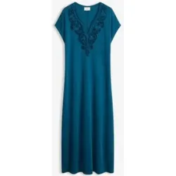 bonprix Tunika-Kleid mit Stickereipetrol 36Damen