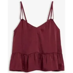 bonprix Blusentop aus fließendem Satinrot 42Damen