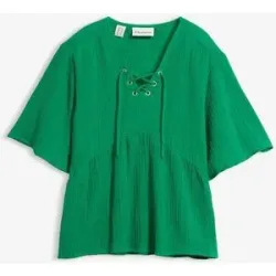 bonprix Blusenshirt aus luftigem Musselingrün 46Damen