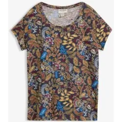 bonprix T-Shirt taillierte Passform, Baumwollmischung, Paisley-Alloverdruck