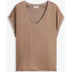 bonprix Blusenshirt Oversize Passform, Kurzarm, Vorderteil aus Satin