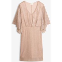 bonprix Midikleid Oversize-Passform, Kurzarm-Design, mit metallisierten Fasern