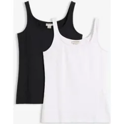 bonprix Tanktop Packung, 2 tlg. taillierte Passform, mit Carré-Ausschnitt