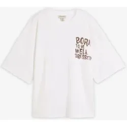 bonprix Oversize-Shirt aus reiner Bio-Baumwollleweiß 36Damen