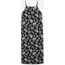 bonprix Midikleid in All-Over-Print aus Viskose-Mixschwarz 46Damen