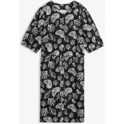 bonprix Blusenkleid mit Leinenanteilschwarz 36Damen