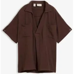 bonprix Tunikabluse aus softem Musselinbraun 52Damen