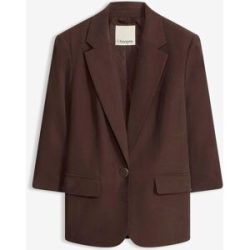 bonprix Lockerer 3/4-Arm-Blazer aus Viskosebraun 50Damen