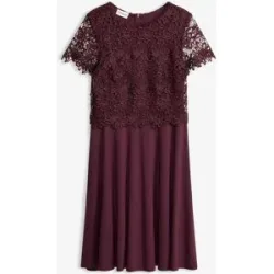 bonprix Midikleid mit Spitzerot 32Damen