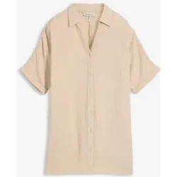 bonprix Oversize-Longbluse aus softem Musselinbeige 46Damen