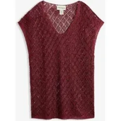 bonprix Strickshirt mit Paillettenrot 36Damen