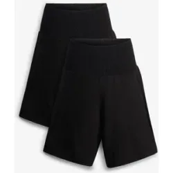 bonprix Leichte Jersey-Shorts für die Schwangerschaft und danach (2er Pack)schwarz 48Damen