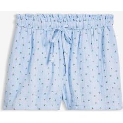 bonprix Schlupf-Shorts aus luftigem Musselinblau 46Damen