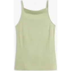 bonprix Spaghetti-Top aus feingerippter Bio-Baumwollegrün 36Damen